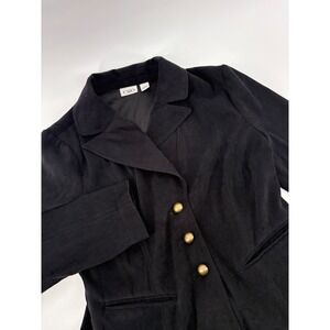 Cato Womens Black Blazer Jacket Size 8 Gold Buttons Tailored‎ Fit